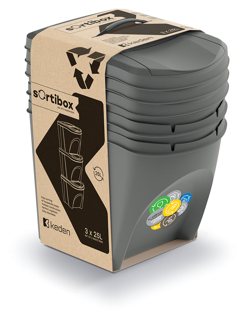 Kosz do segregacji odpadów Sortibox set 3x25l